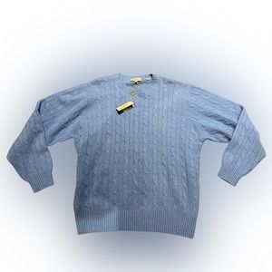 Rare Peter Millar 100% Pure Cashmere Sweater Carolina Blue Mens Size XL $379